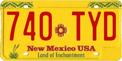 NM license plate 740TYD