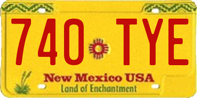 NM license plate 740TYE