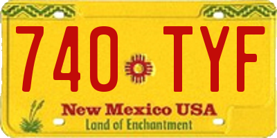 NM license plate 740TYF
