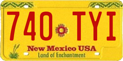 NM license plate 740TYI