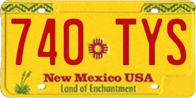 NM license plate 740TYS