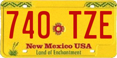 NM license plate 740TZE