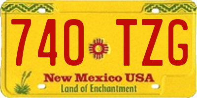 NM license plate 740TZG
