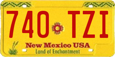 NM license plate 740TZI