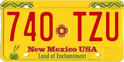 NM license plate 740TZU