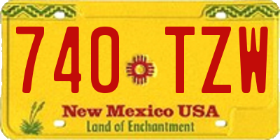 NM license plate 740TZW