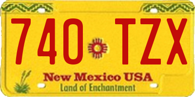 NM license plate 740TZX