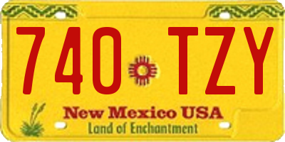 NM license plate 740TZY