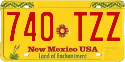 NM license plate 740TZZ