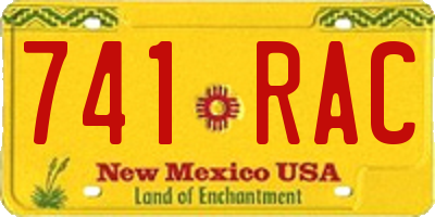 NM license plate 741RAC