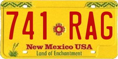 NM license plate 741RAG