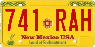 NM license plate 741RAH