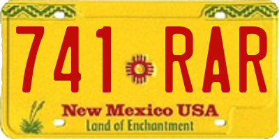 NM license plate 741RAR
