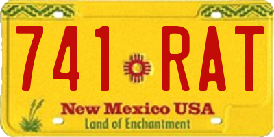 NM license plate 741RAT