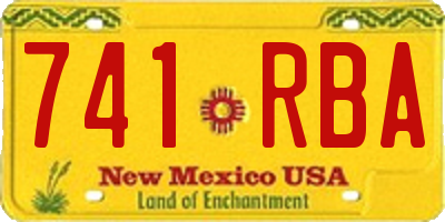 NM license plate 741RBA