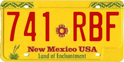 NM license plate 741RBF