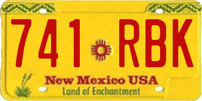 NM license plate 741RBK