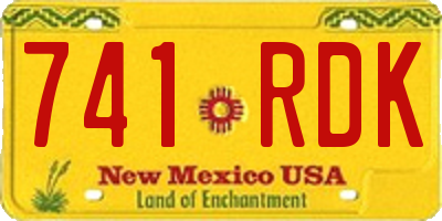 NM license plate 741RDK