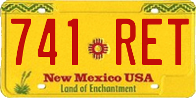 NM license plate 741RET