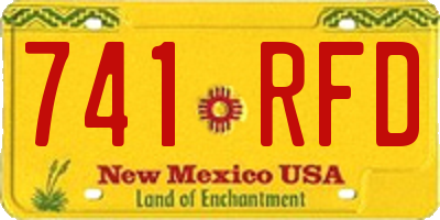 NM license plate 741RFD