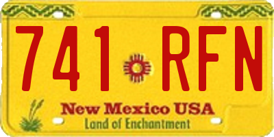 NM license plate 741RFN