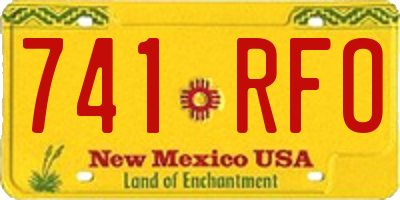 NM license plate 741RFO