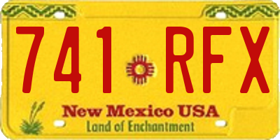 NM license plate 741RFX