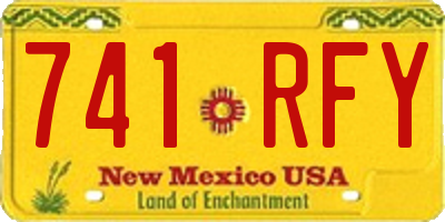 NM license plate 741RFY