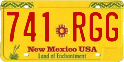 NM license plate 741RGG