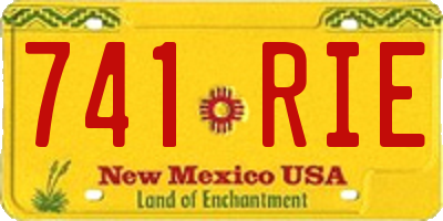 NM license plate 741RIE