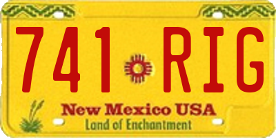 NM license plate 741RIG