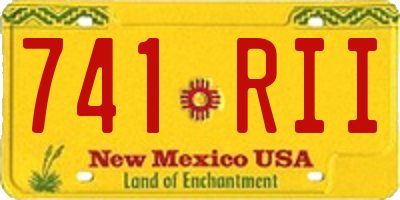 NM license plate 741RII