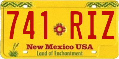 NM license plate 741RIZ