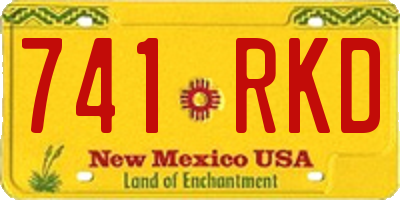 NM license plate 741RKD