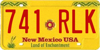 NM license plate 741RLK