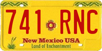 NM license plate 741RNC