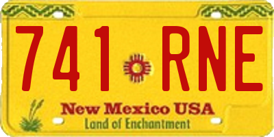 NM license plate 741RNE