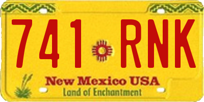 NM license plate 741RNK
