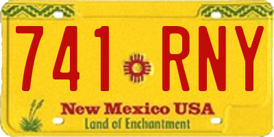 NM license plate 741RNY