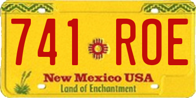 NM license plate 741ROE