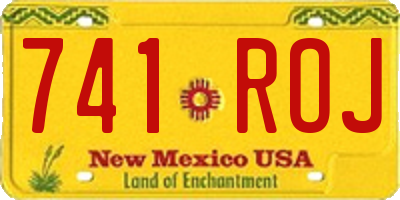 NM license plate 741ROJ