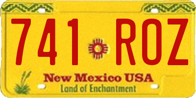 NM license plate 741ROZ