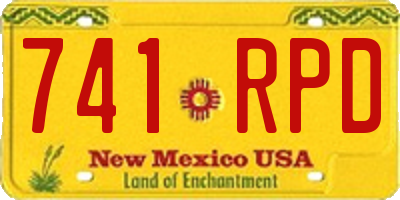 NM license plate 741RPD