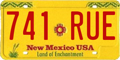 NM license plate 741RUE