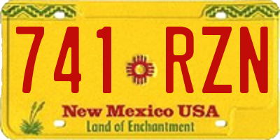 NM license plate 741RZN