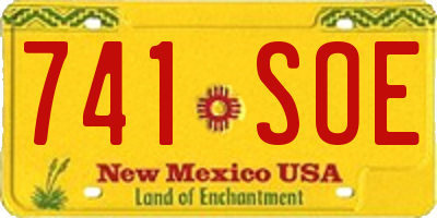 NM license plate 741SOE