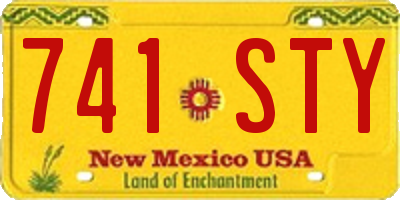 NM license plate 741STY