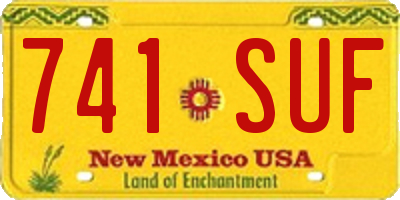 NM license plate 741SUF