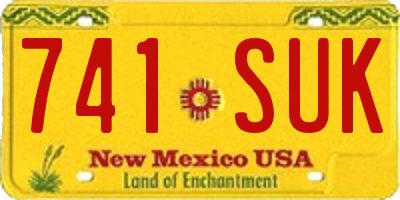 NM license plate 741SUK