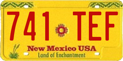 NM license plate 741TEF